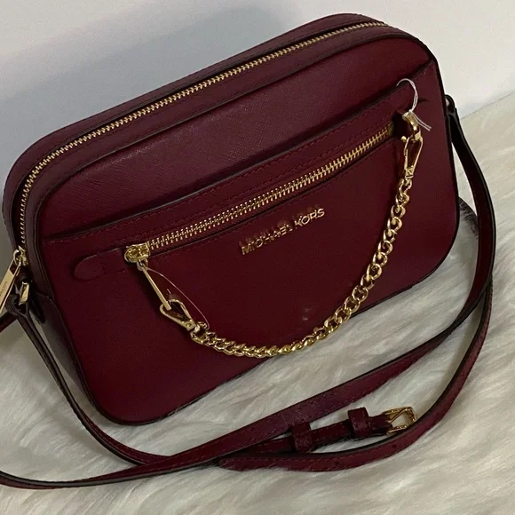Michael Kors Jet Set Burgundy Crossbody Bag
